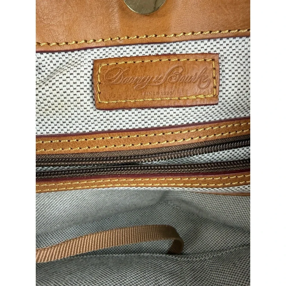 Dooney Bourke Florentine Leather Large Zip Barlow Satchel Handbag Purse Natural